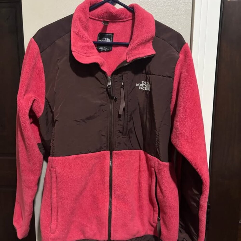 The North Face Pink and Brown Fleece Jacket